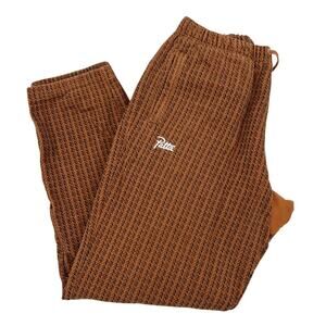 Patta Men’s XL Textured Knit Sweatpants Brown Fleece Lined Joggers Amsterdam